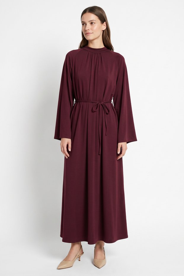 Beli Lace-Up Dress 202705 - Bordo