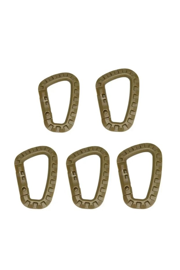 Khaki 5pcs 1-10Pcs Military tactical carabiner Clips Accessories D-Ring Buckle Mountaineering Carabi