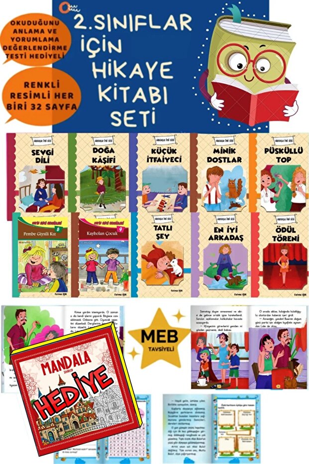Reading Book for Second Grade Students Mixed Story Set Harry Ata öykü