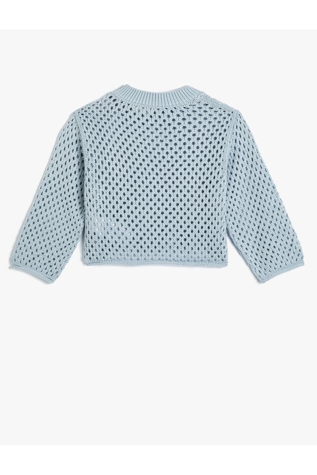 Durchbrochener Pullover mit Rundhalsausschnitt