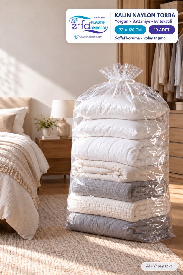 Kalin Nylon Bag 72X120 cm Dowry Pillow Blanket Bag 10 Pieces - Protection and Transport Nylon