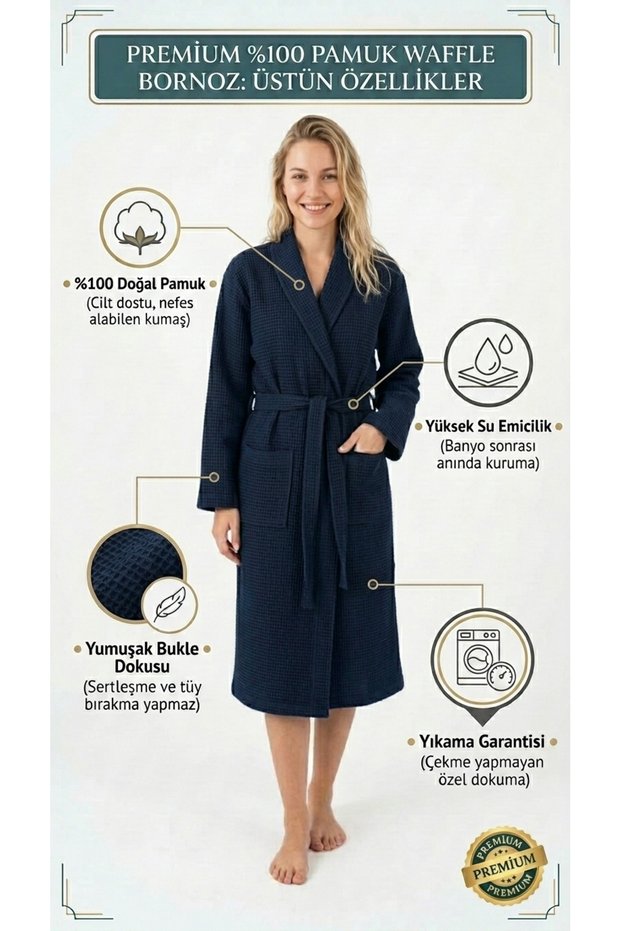 100% Cotton Waffle Pike Bathrobe Unisex Summer Thin Bathrobe Quick Drying Hammam Sauna Bathrobe