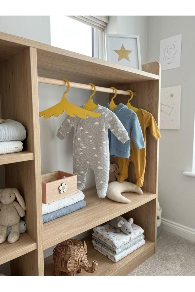 Wooden Wing Model Mdf Children's and Baby Hanger, Hanger Baby Hanger (7 Pieces)