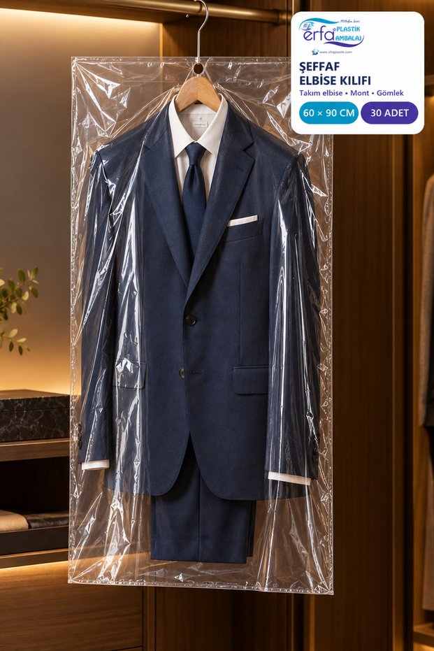 Hanger Hole Dress Cover 60×90 cm - Transparent Protection Bag 30 Pieces