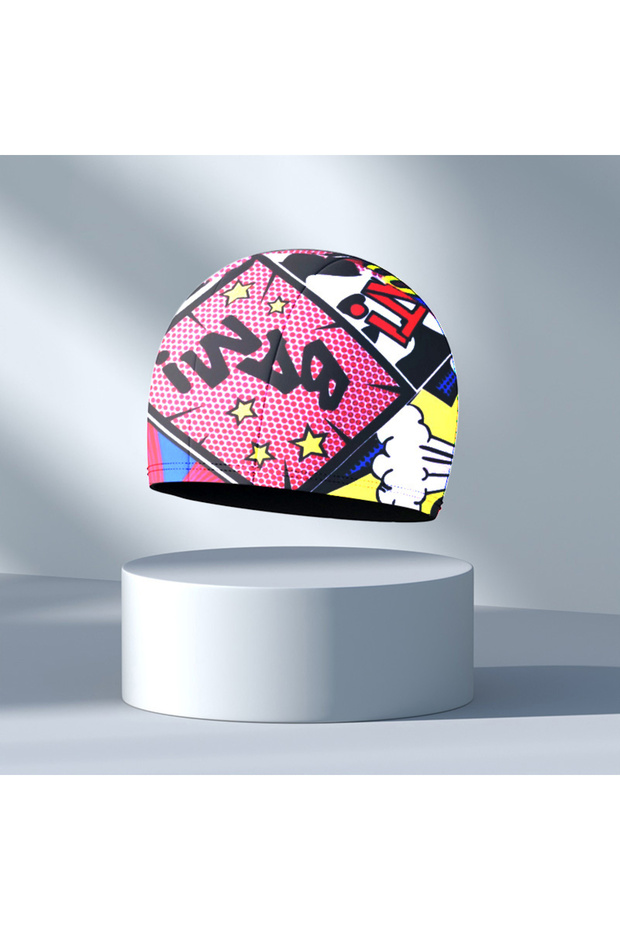 one size pink Waterproof Swimming Cap Protect Ears Long Hair Swim Pool Hat Sports Hat for Men Women