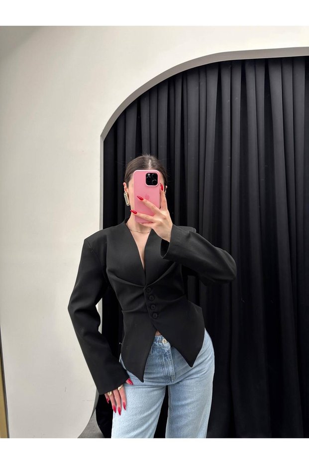 Waist Tie Detailed Blazer Jacket