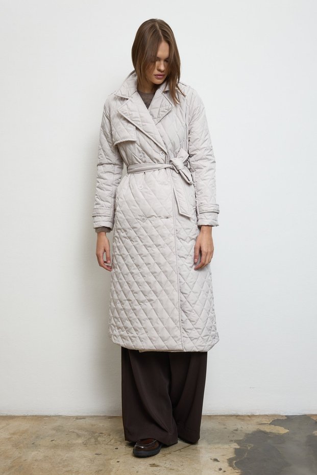 Valora Quilted Coat Beige