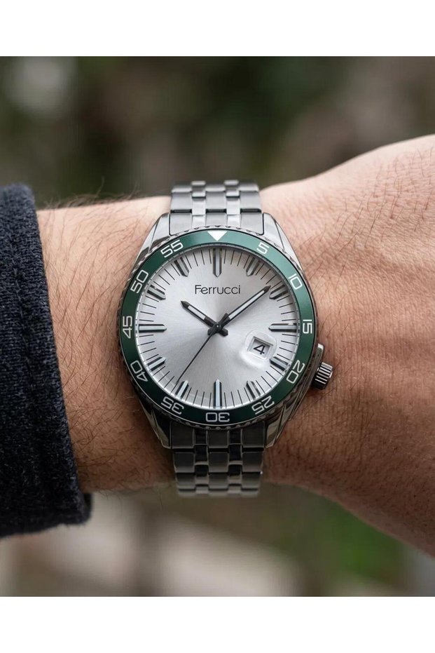 Calendar Steel Case Green Detailed 2 Year Warranty Men's Wristwatch Fc042403295Tm.3640092