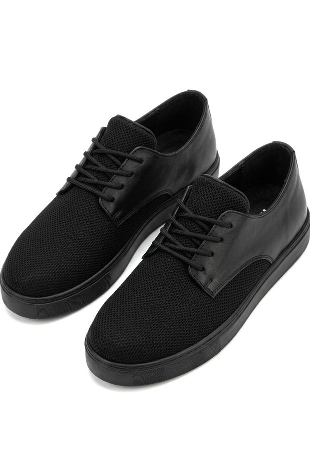 Zrj016 horizon men's daily lace-up knitwear classic shoe - black