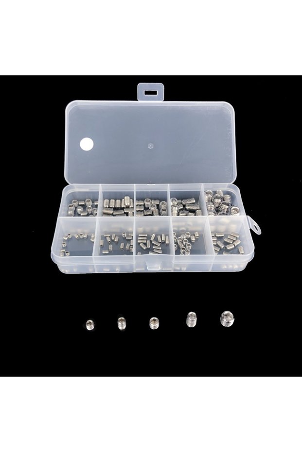 220pcs 220pcs Screws Assortment Kit Metric Hex Socket Head Headless Screw Internal Cup Point Screw S