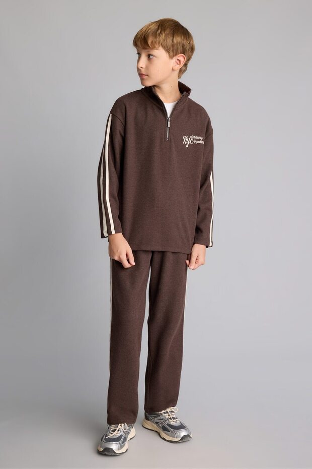 2-Piece Set Half Zipper Printed Sweatshirt Sweatpants Boys G3763A825Cw