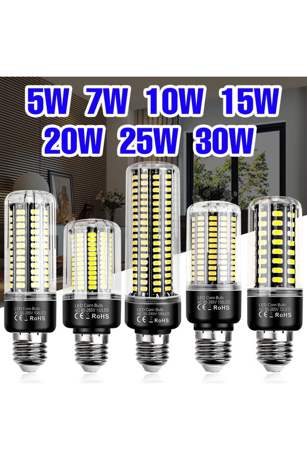 189leds 30W E14 Cold White 30W LED Bulb E27 Corn Lamp E14 Ceiling Light AC220V Chandelier Bulbs B22