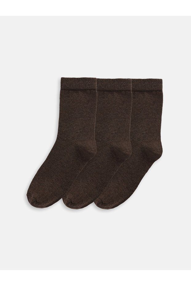 Nevavm Brown Plain 3-Pack Men's Socks with a Difference