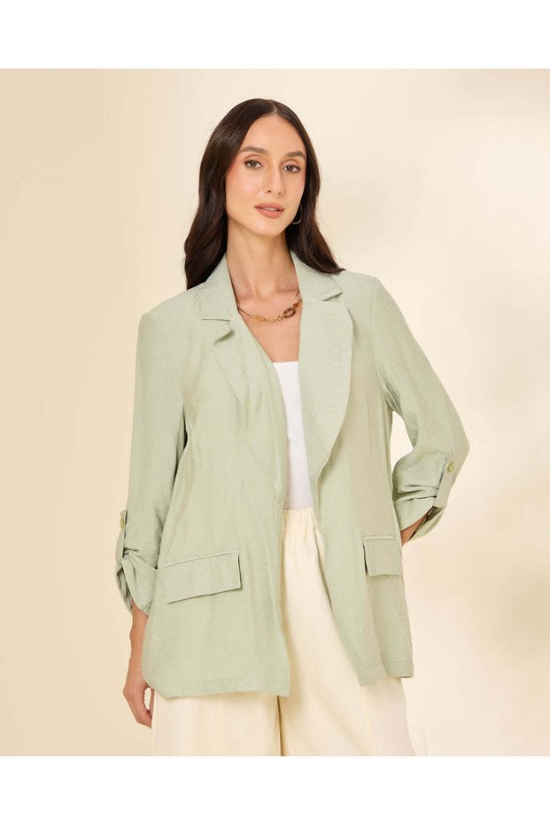Women Green Casual Blazer