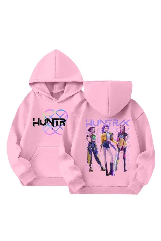 Demon Hunters Printed Cotton 3 Thread Threaded Oversize Sweatshirt
