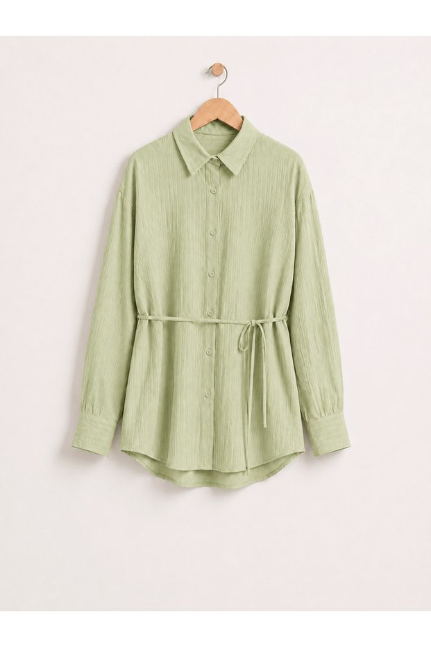 Sequin Striped Shirt - 1701 - Ns - Green