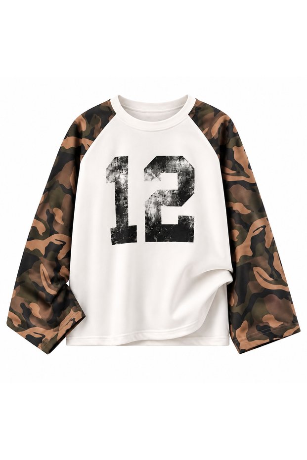 Camouflage Pattern Raglan Sleeve Long Sleeve Unisex Long Sleeve T-Shirt
