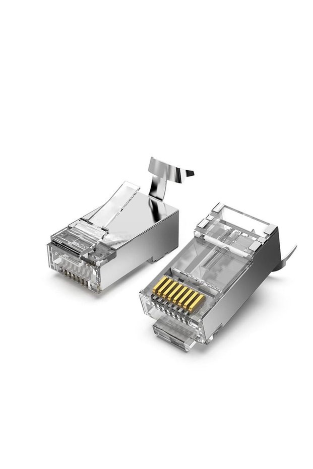 موصل إيثرنت معدني محمي من الفئة 7 RJ45 لكابلات الشبكة - عبوة من 4 قطع