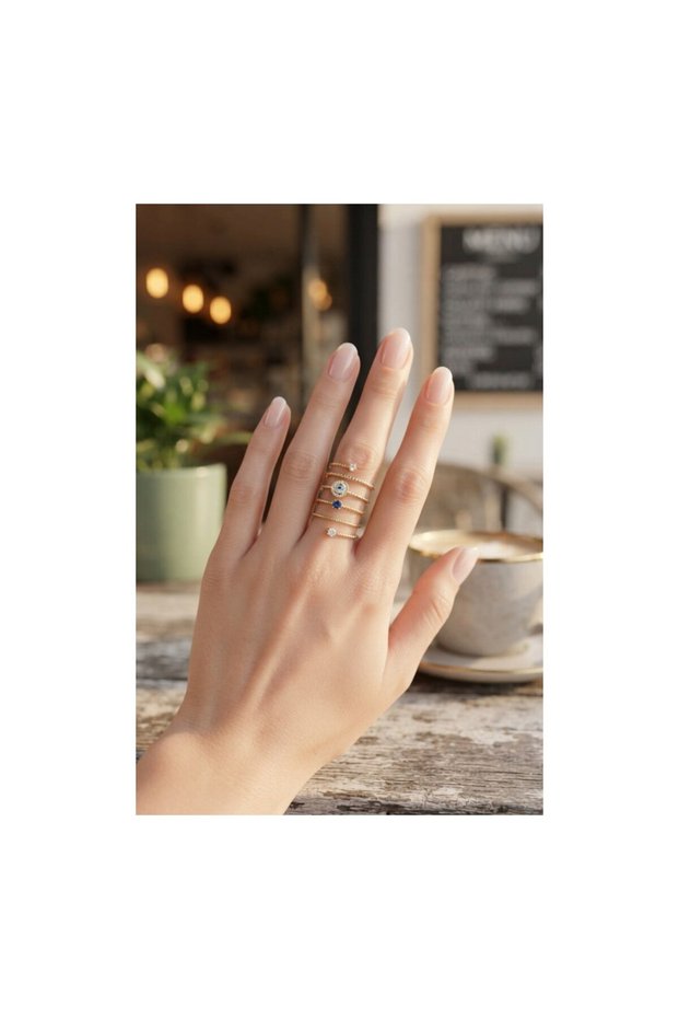 Brass Gold Color Spiral Evil Eye Model Women's Ring