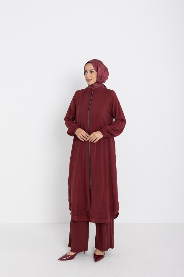 İnara Yazlik Cupra Set Burgundy - 9095