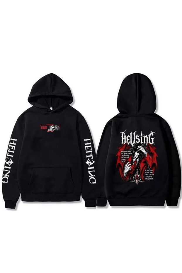 Hellsing Alucard Printed Cotton 3 Thread Threaded Oversize Sweatshirt