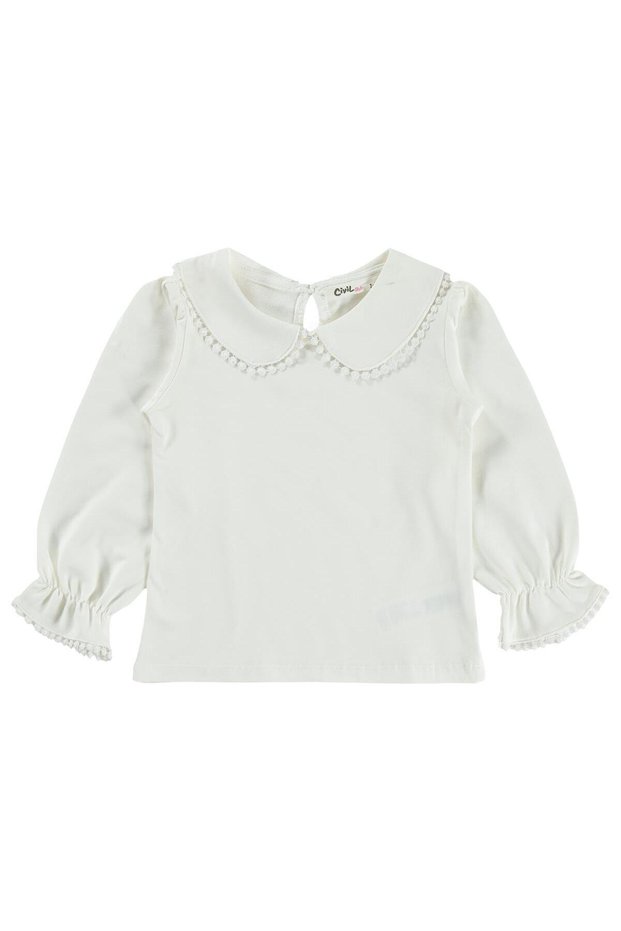 Lace Striped Sweatshirt for 2-5 Years Old - Ecru