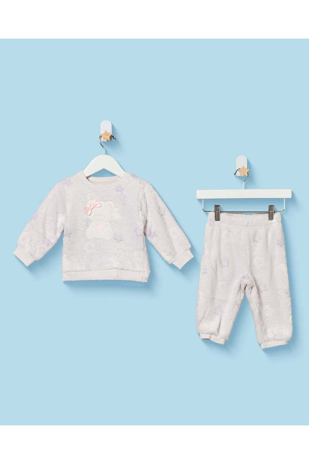 Infant Girls Lilac Fleece Pyjama Set 2 Piece