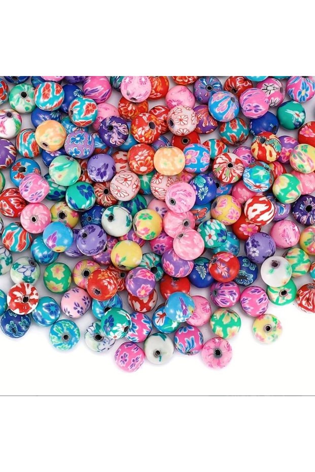 100 Pieces 6 mm Patterned Round Beads Jewelry Beads