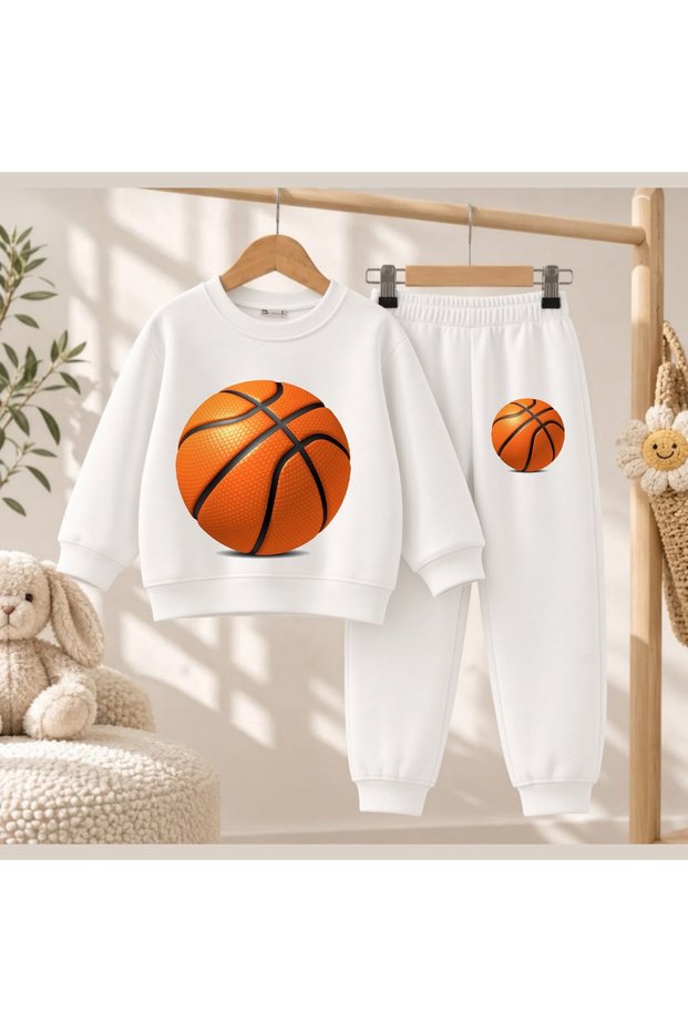 Team Sweatshirt Basket Topprinted Girls Boys Crew Neck