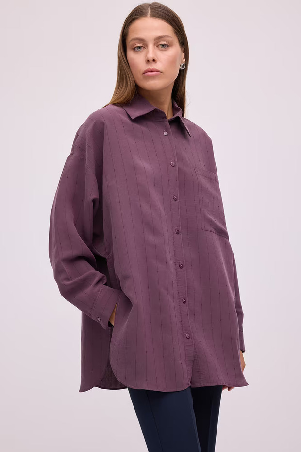 Bat Sleeve Striped Shirt