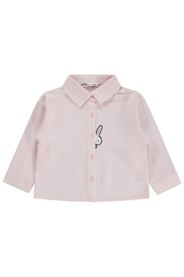 Rabbit Embroidered Shirt for 2-5 Years Old - Pink