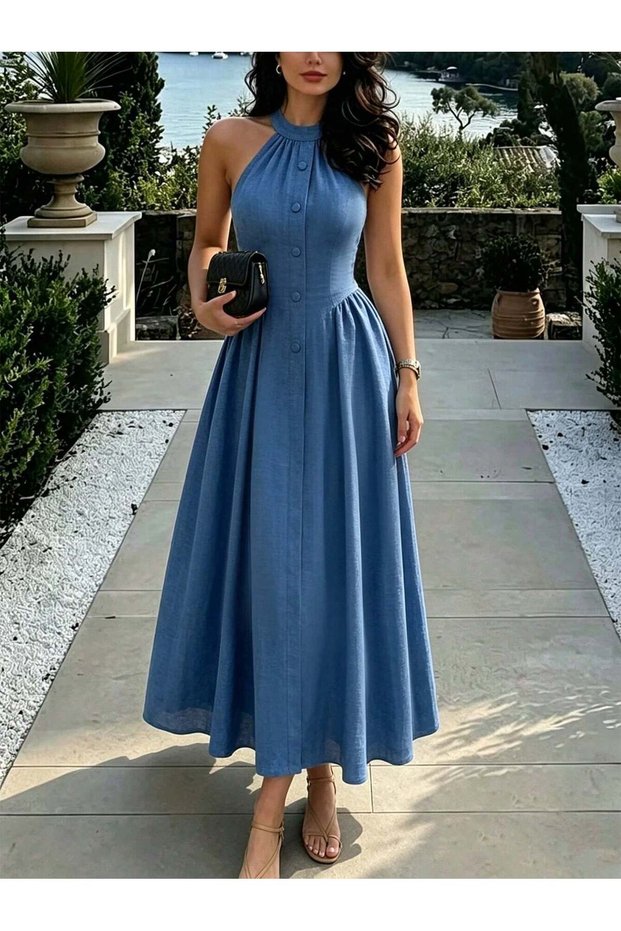 Rochie maxi, albastru