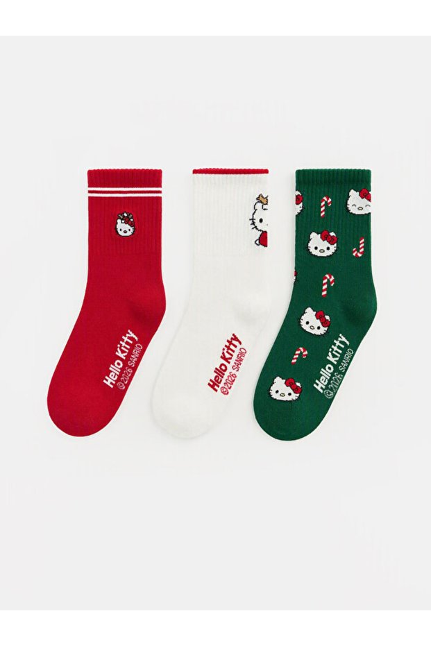 Quality Pieces from Çelebi Store Hello Kitty Christmas Themed Women's Socks 3-Piece Set