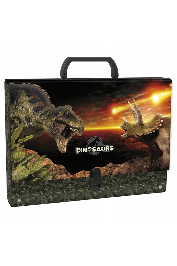 MAPĂ RIGIDĂ CU MÂNER DINOSAUR TTRDN18
