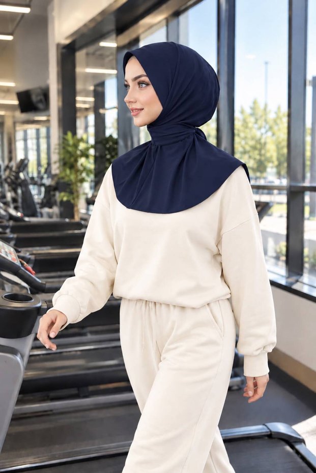 Black Athletic Hijab Sports Hijab - Suitable for Daily and Training Use with Tie-Backs