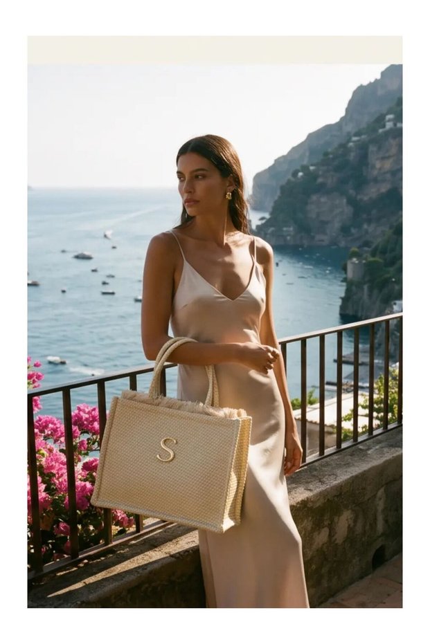 Τσάντα Tote Irida Medium Μπεζ