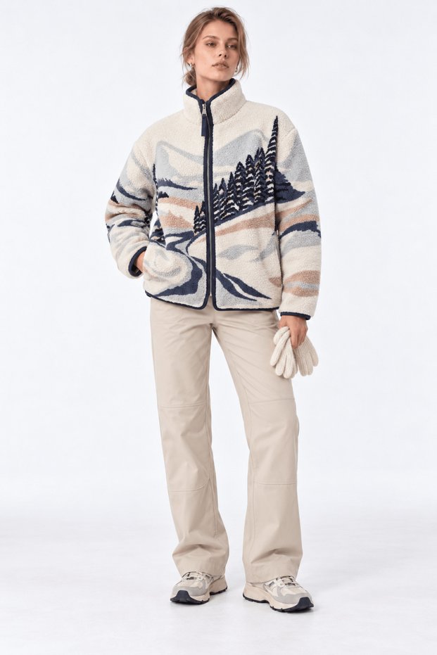 Sıradağlar Polar Jacket - Ecru & Navy Blue