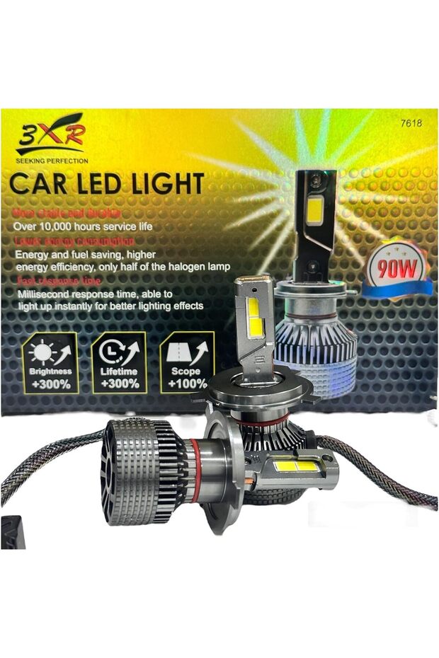 مصباح أمامي LED للسيارة 9005 بقوة 90 واط وطاقة متغيرة