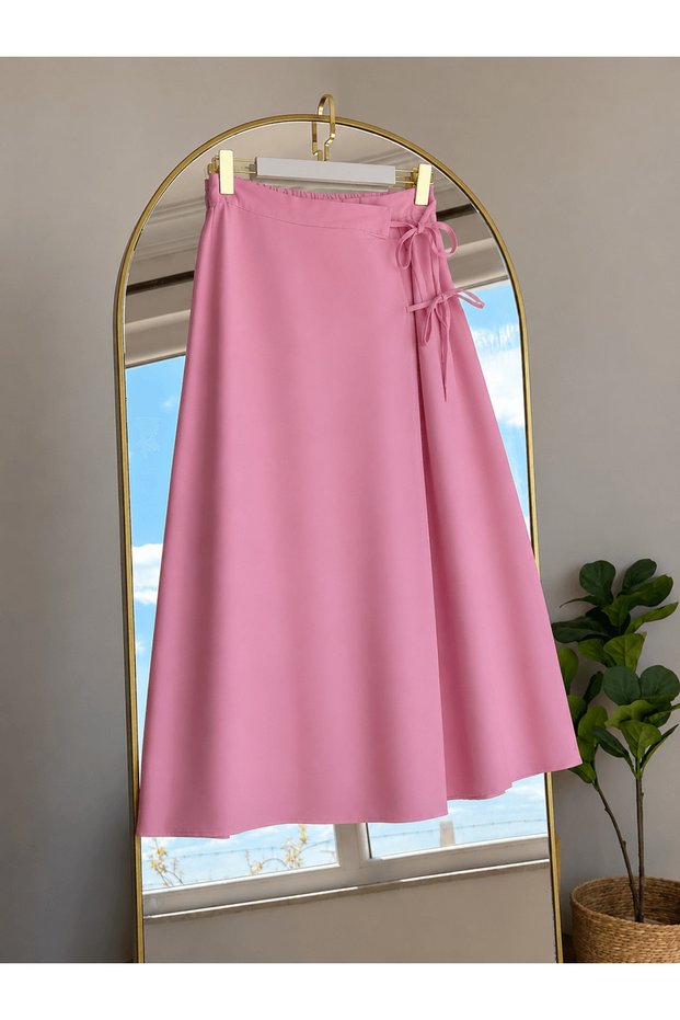 Double Breasted Double Tie Skirt - 2356 - Powder Pink