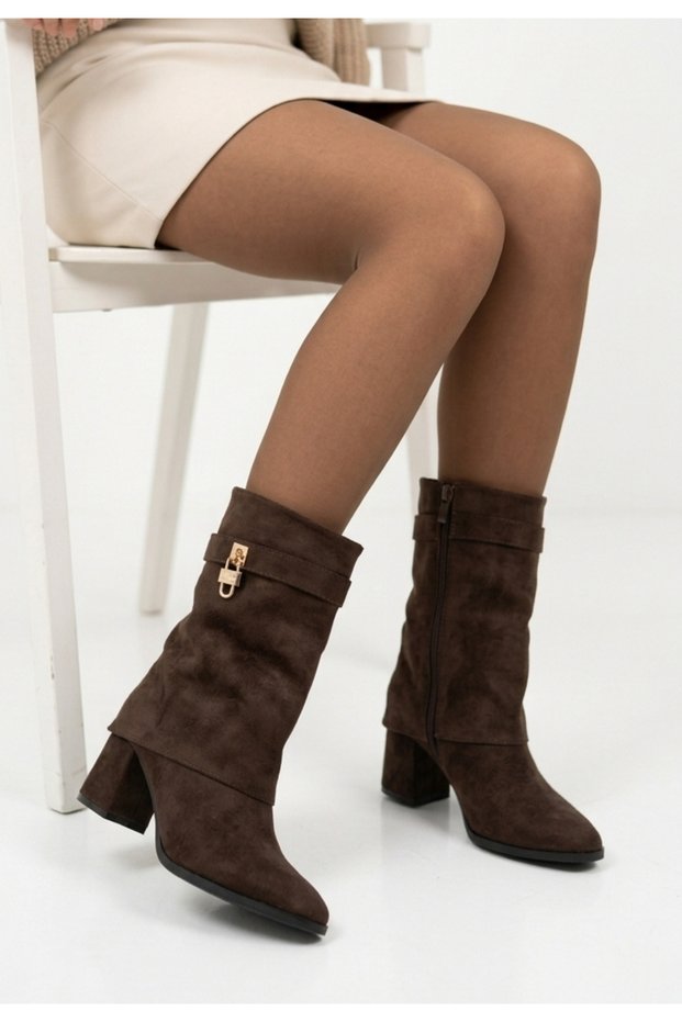 Bellamor New Season Trend Stylish Daily Office Combination Comfortable Heeled Suede Boots