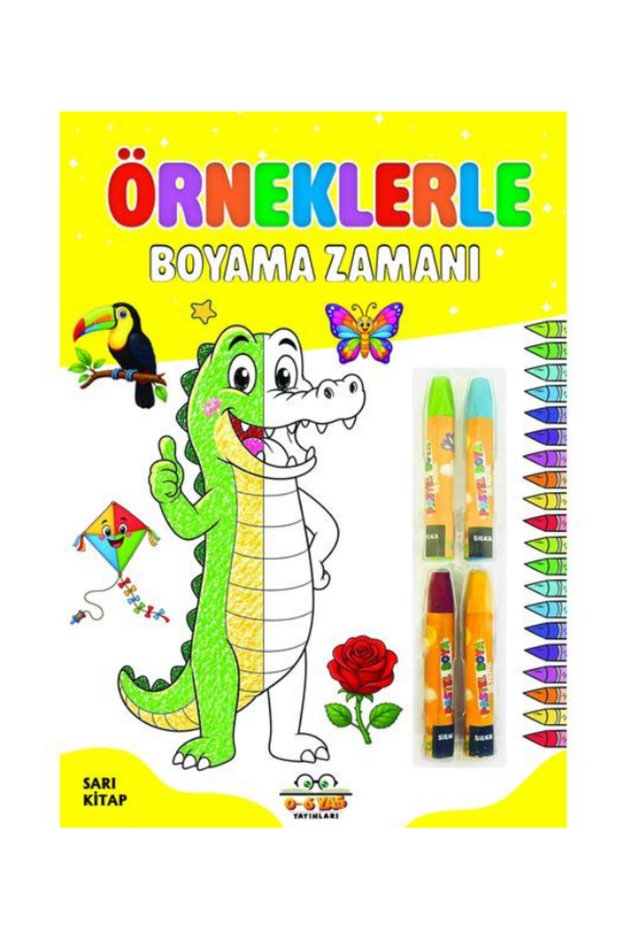 Time to paint with examples: yellow book coloring book