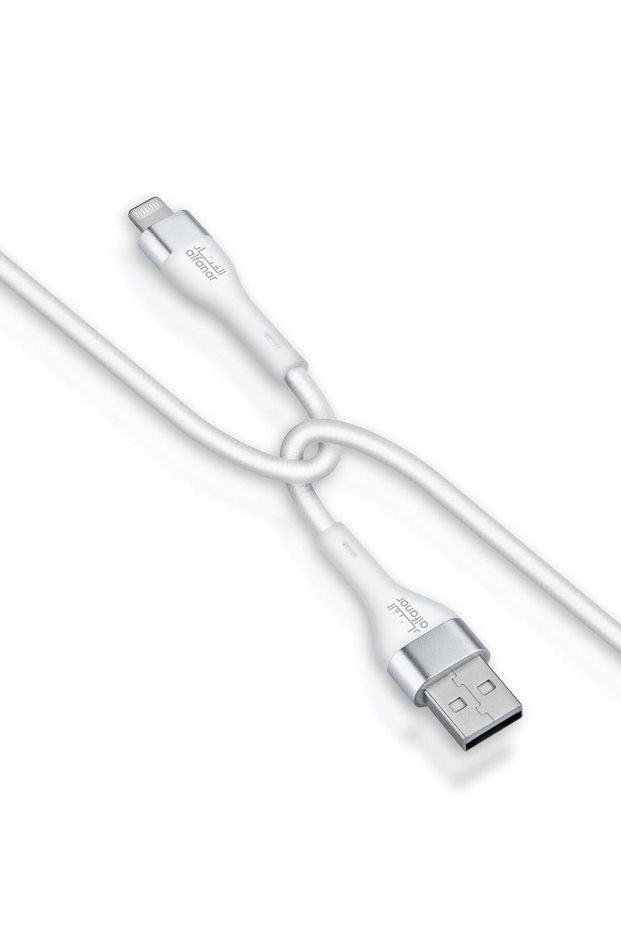 كابل شحن ونقل بيانات USB-A إلى USB-L، كابل مجدول بطول 1 متر مصمم لأجهزة آيفون وآيباد وآيبود، 2.4 أمبير 12
