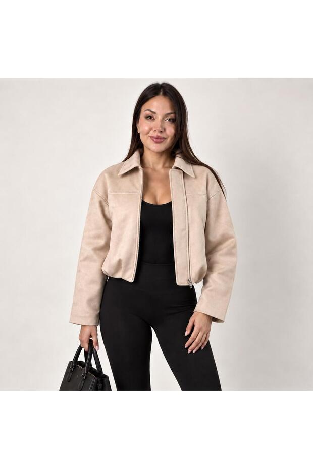 Women's Bomber Suede Jacket Mta030