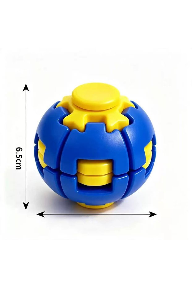 SKY BLUE 3D Printed Press-to-Spin Fidget BallOne Click Deform Fidget Spinner Ball, Smooth Rotating S