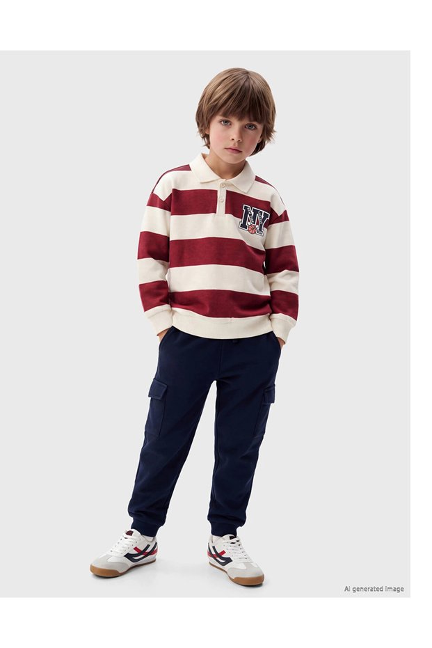 Lcw Kids Burgundy Striped Boys' Suit