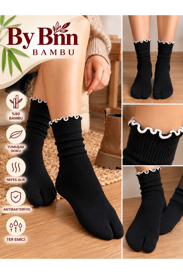 Bamboo Women's Flip Flops 3-Pack Socks
