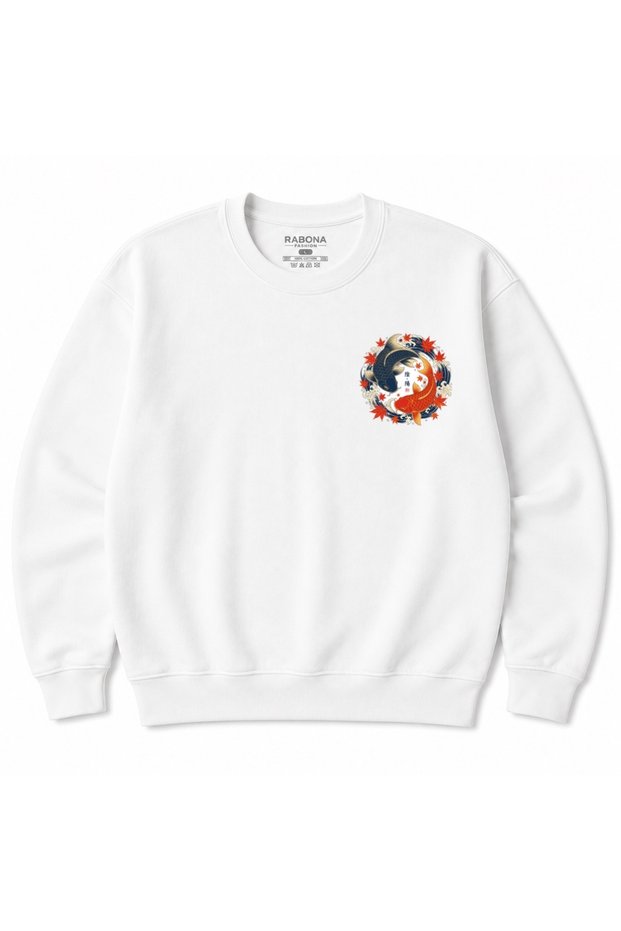 Koi Harmony – Japanese Koi Fish & Maple Leaves Graphic Sweatshirt