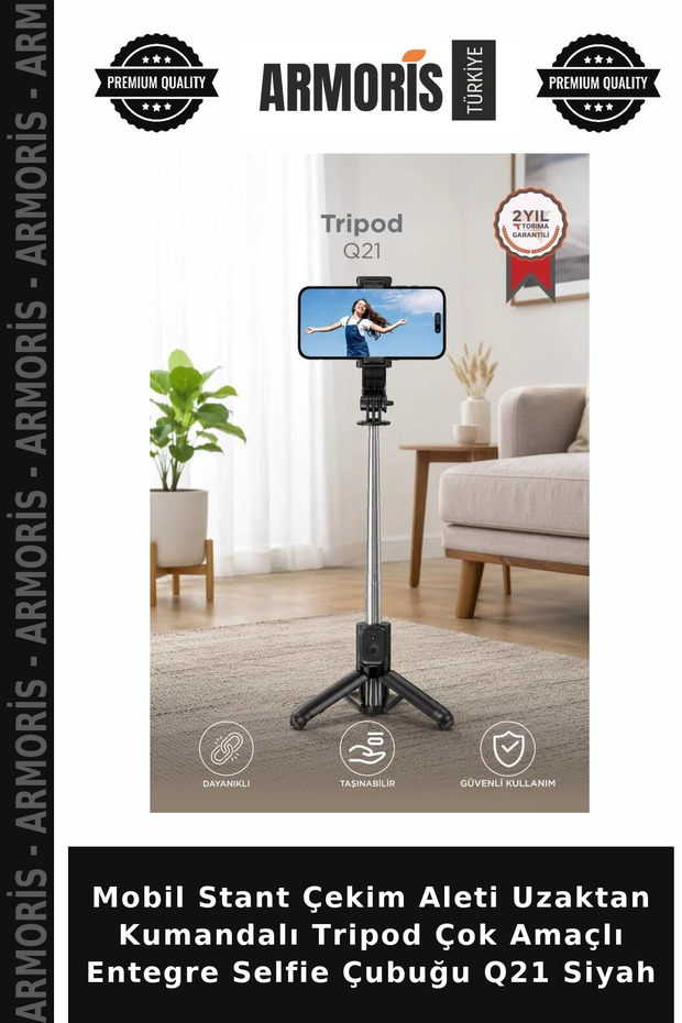 Mobile Stand Shooting Tool Remote Control Tripod Multi-Purpose Integrated Selfie Stick Q21 Black