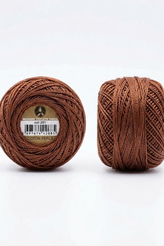 1 Piece Örenbayan Coton Perle 8 100% Mercerized Hand Embroidery Knitting Yarn - Color: 251