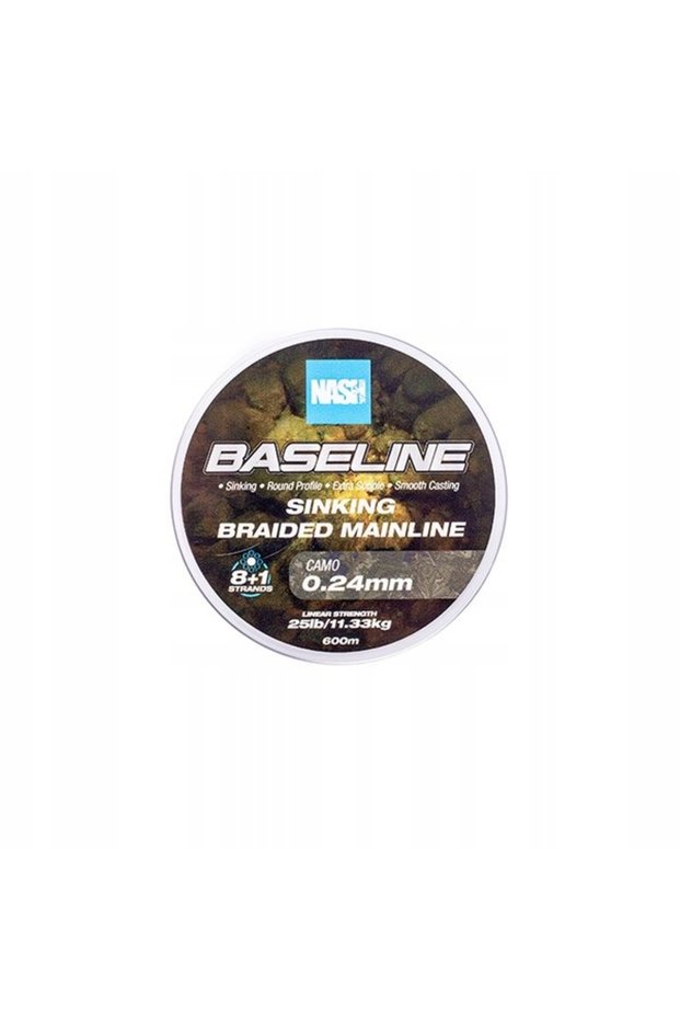 Baseline Sinking Braid Camo 25lb 600m Pletă